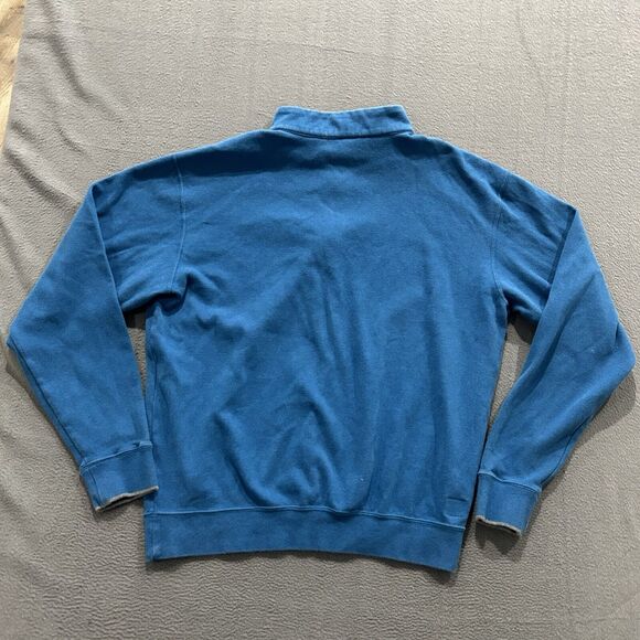 Peter Millar Sweater Mens Large Blue 1/4 Zip Pullover Preppy Golf Cotton - Picture 4 of 6